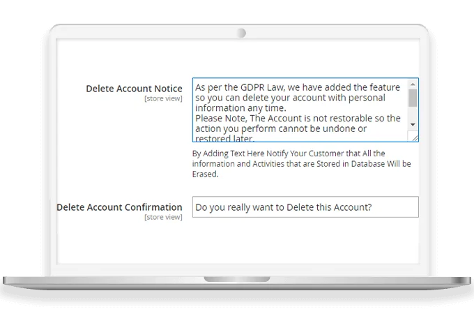 Account Deletion Notice & Confirmation Message