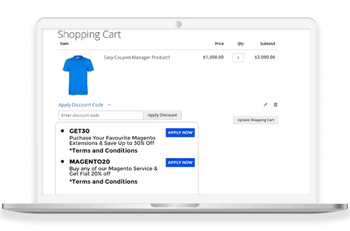 Show All Coupon Codes on Cart Page
