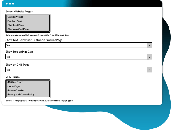 Show Free Shipping Bar & Announcement Bar on Various Pages