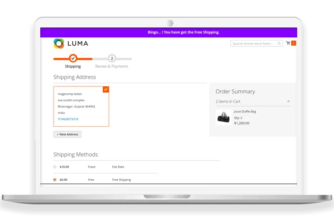 Show Relevant Message Based on Cart Total