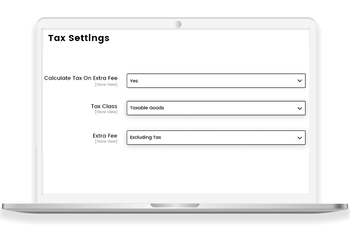 Specify Tax Calculation on Extra Fees