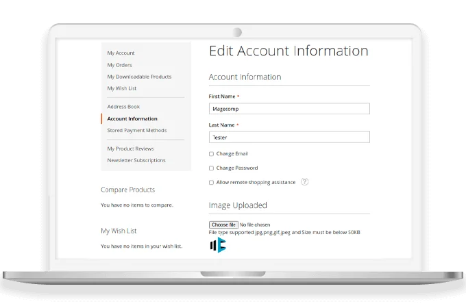 Upload & Edit Avatar from My Account