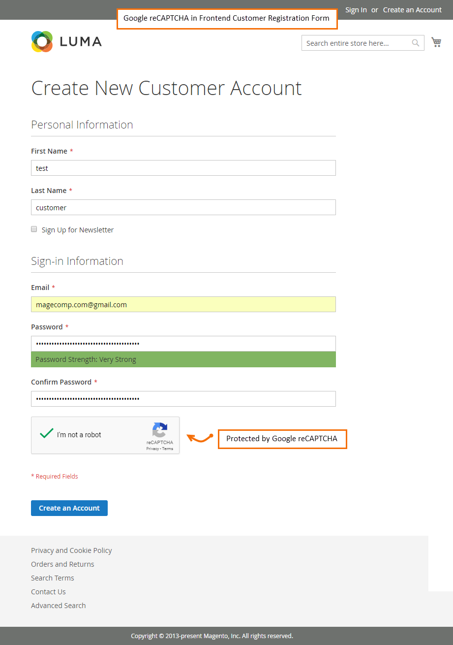 google_racaptcha_on_frontend_customer_registration_from