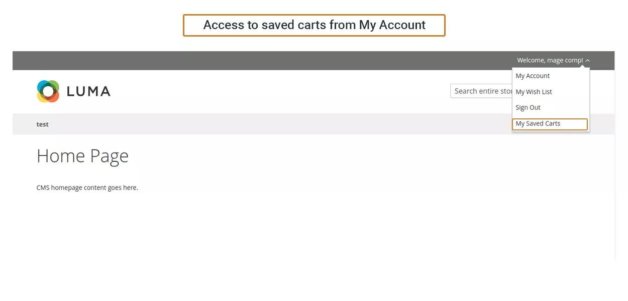 access to saved carts from my account