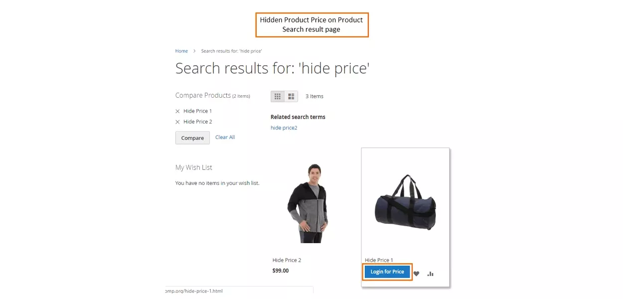 hideprice in product search