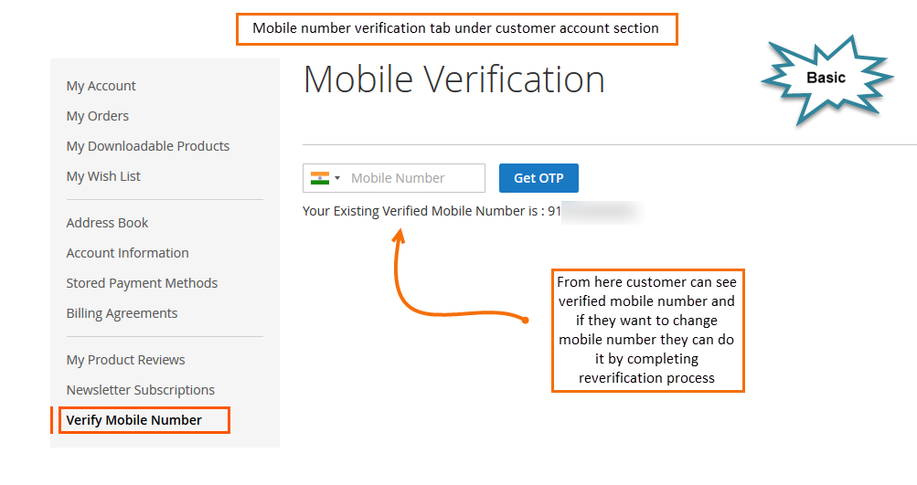 Update Mobile Number from My Account Support Portal for Magento