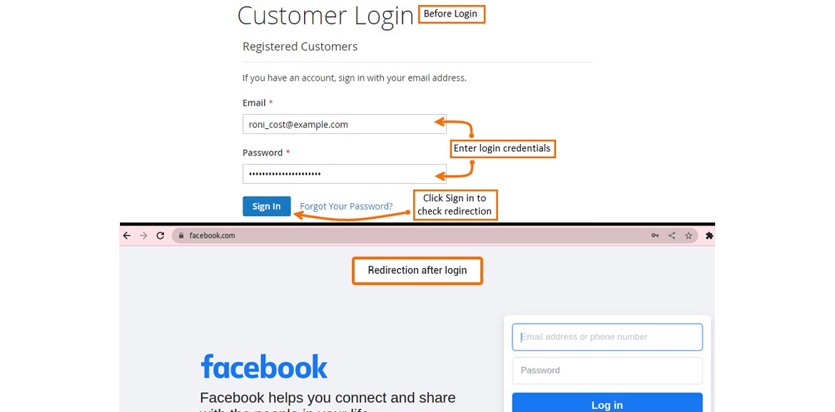 Redirect after login