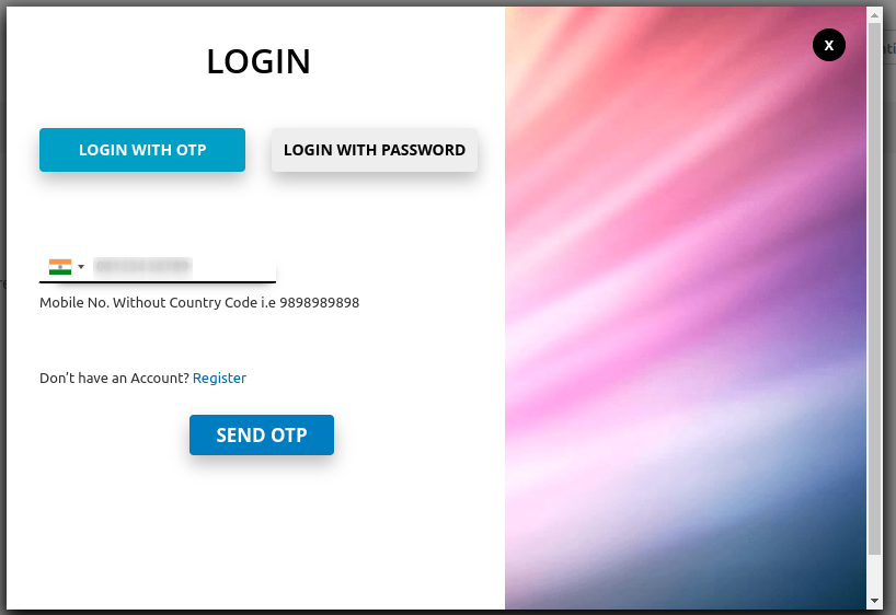 login with OTP