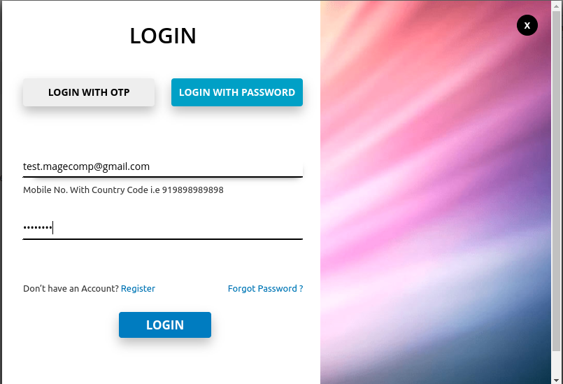 login with password