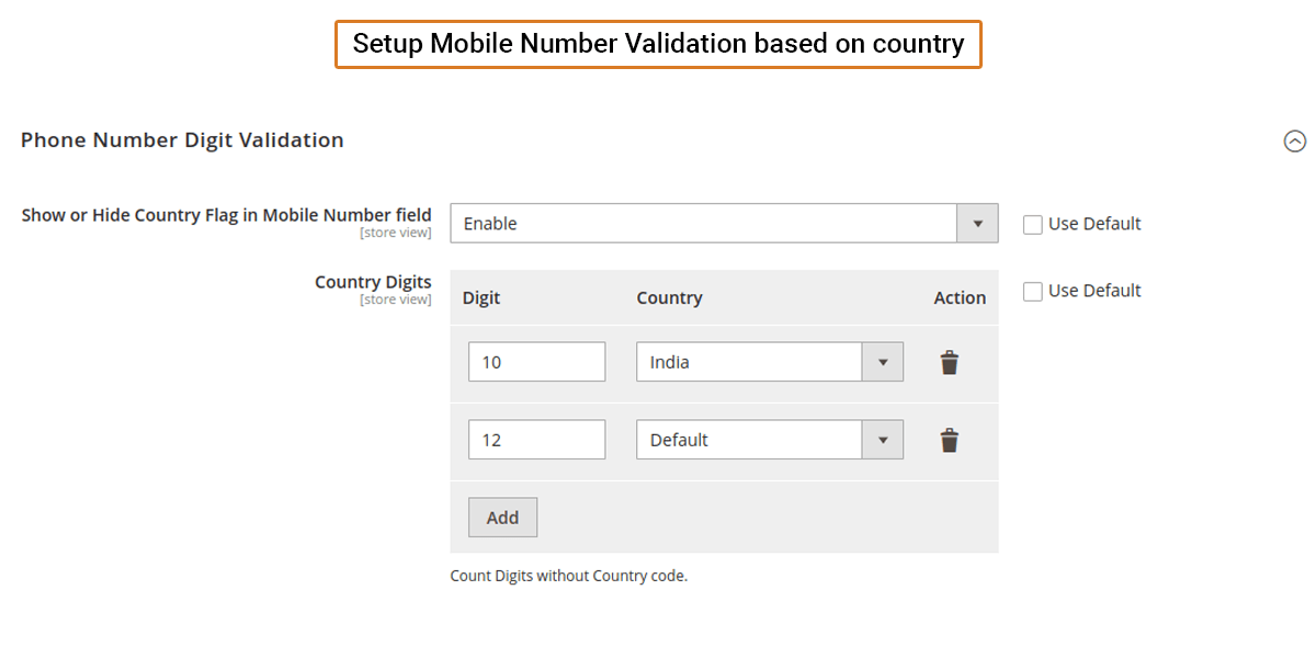 Setup Mobile Number Validation based on country