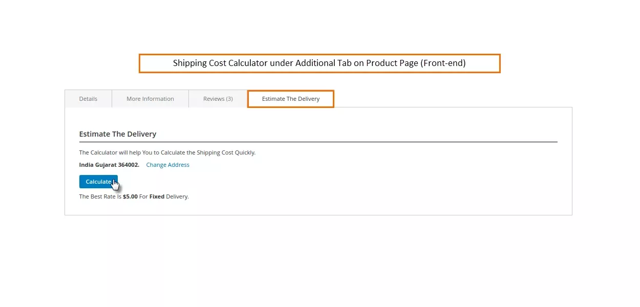 shipping cost additional tab