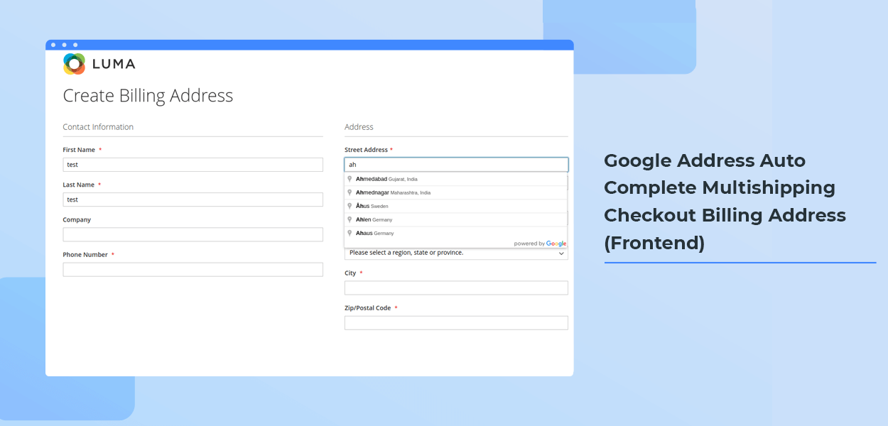 Google Address Auto Complete Multishipping Checkout Billing Address Frontend