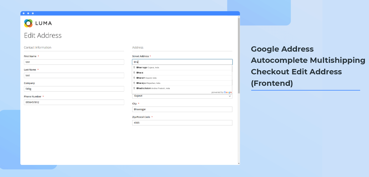 Google Address Autocomplete Multishipping Checkout Edit Address Frontend