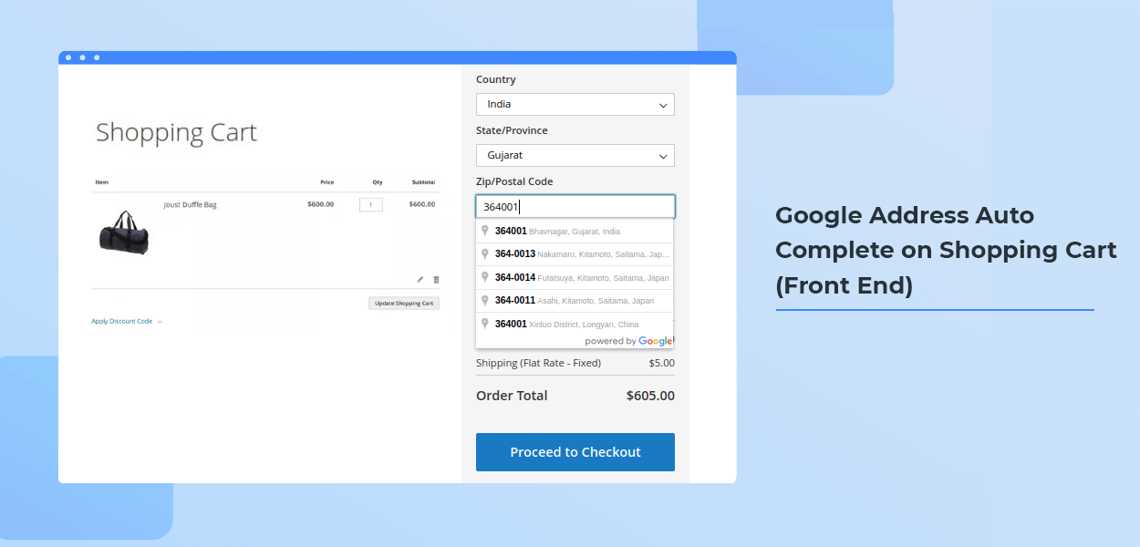Google Address Lookup on Shopping Cart (Front End)