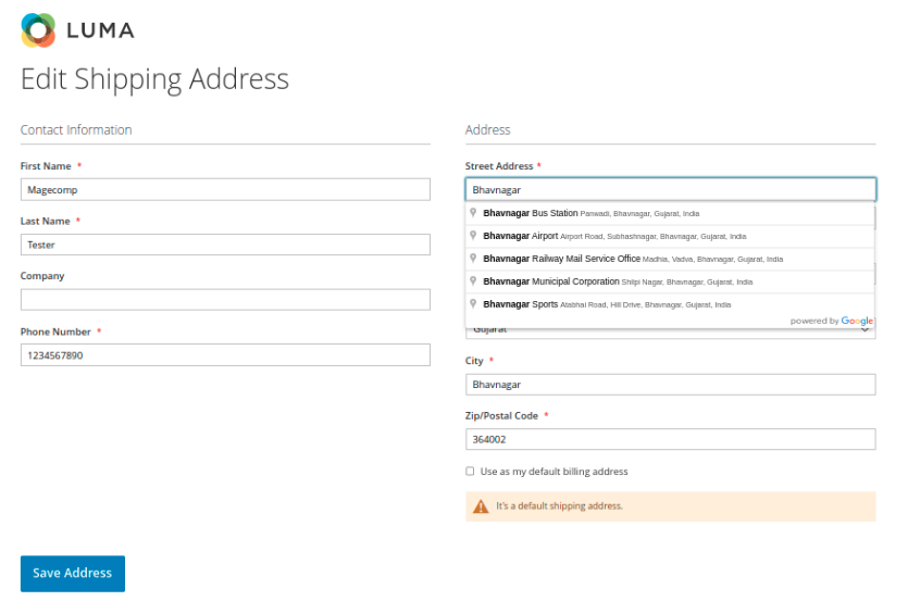 Multi Shipping Edit Address