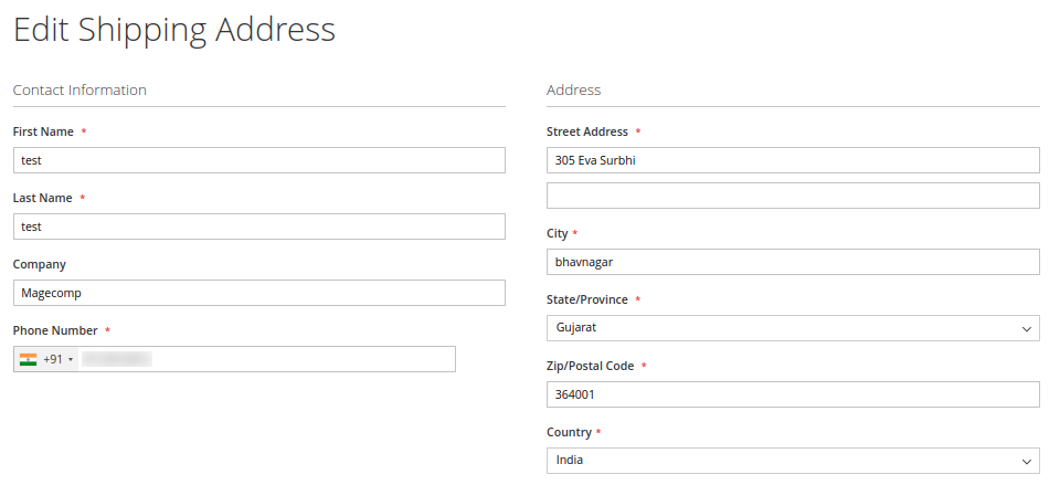 multishipping edit address