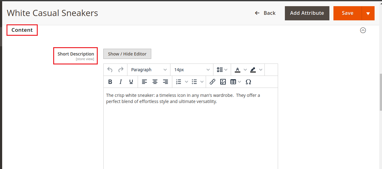 product content description