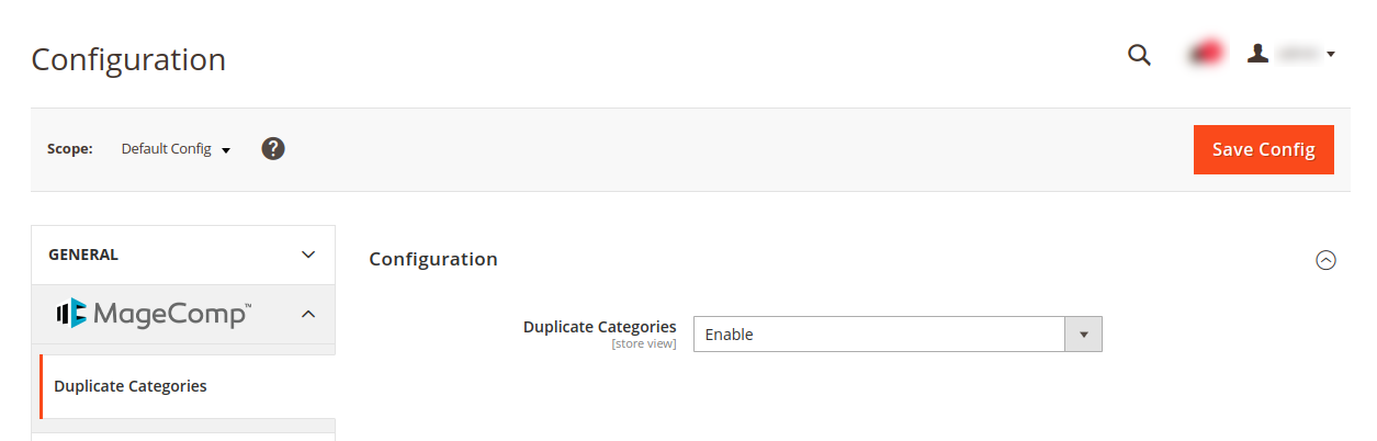 duplicate category extension configuration